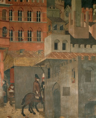 Houses and Riders by Ambrogio Lorenzetti