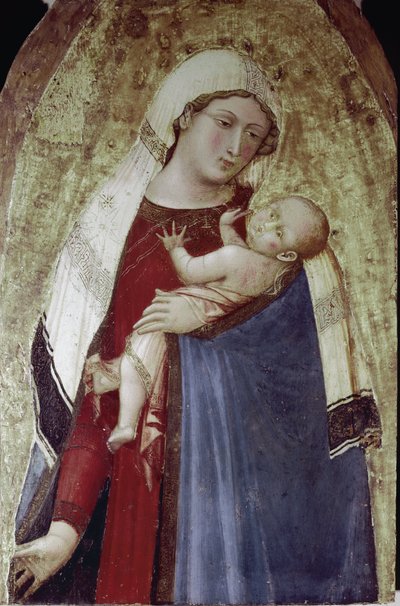 The Virgin and Child Jesus (Central Part of a Polyptych) by Ambrogio Lorenzetti