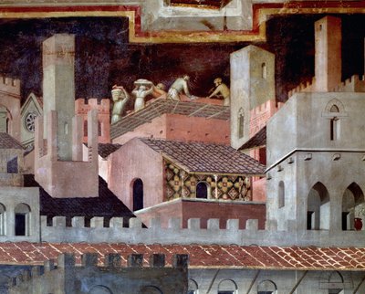 The Effects of Good and Bad Government on the City and the Country (detail) by Ambrogio Lorenzetti