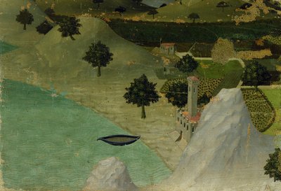 View of a Castle on the Edge of a Lake by Ambrogio Lorenzetti