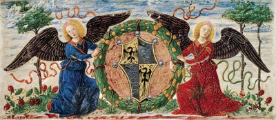 Angels holding shield depicting Sforza coat of arms by Ambrogio da Fossano (c.1460 1523)