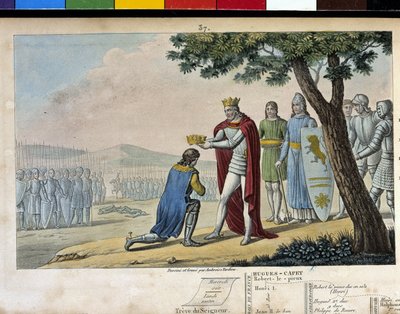 Henri I (1008 - 1060), Capetian dynasty. Winner of his brother Robert le Vieux, he forgave him and gave him the Duchy of Burgundy in 1016 - Designed and engraved by Ambroise Tardieu in 1825. by Ambroise Tardieu