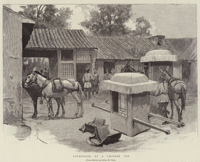 Courtyard of a Chinese Inn by Amedee Forestier