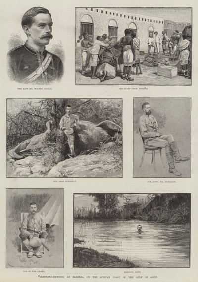 Elephant-Hunting at Berbera, on the African Coast of the Gulf of Aden by Amedee Forestier