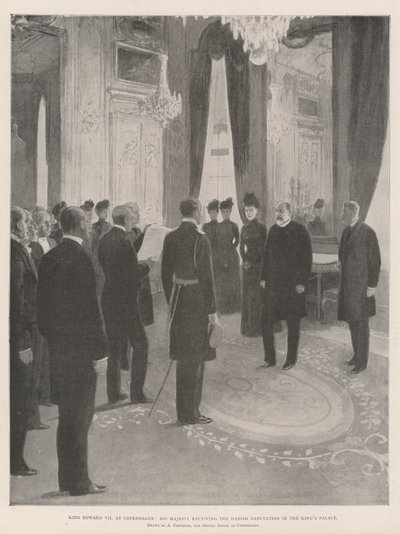King Edward VII at Copenhagen, His Majesty receiving the Danish Deputation in the King