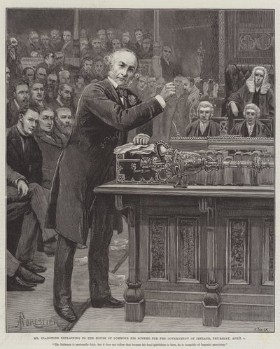 Mr Gladstone Explaining to the House of Commons His Scheme for the Government of Ireland, Thursday, 8 April by Amedee Forestier