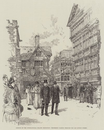 Opening of the International Health Exhibition, Procession passing through the Old London Street by Amedee Forestier