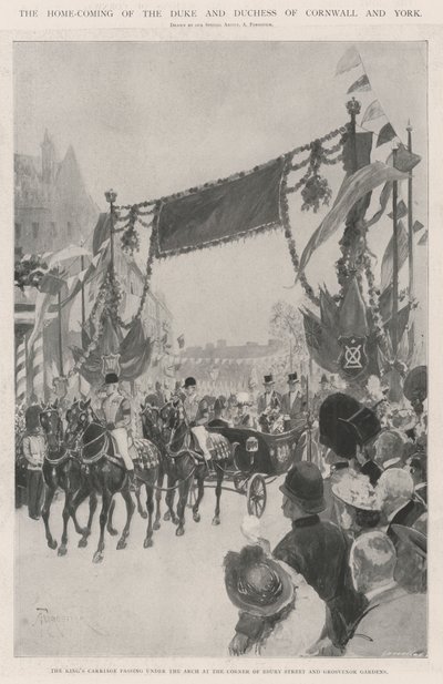 The Home-Coming of the Duke and Duchess of Cornwall and York by Amedee Forestier