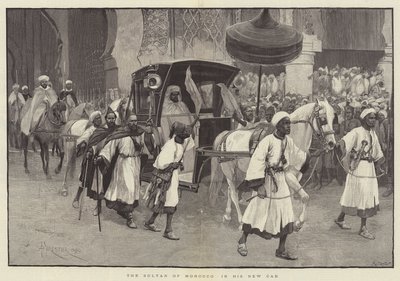 The Sultan of Morocco in his New Cab by Amedee Forestier