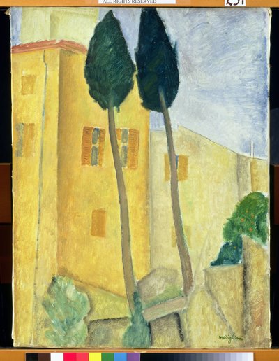 Cypress Trees and House, 1919 by Amedeo Modigliani