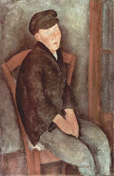 Seated Boy with Hat by Amedeo Modigliani
