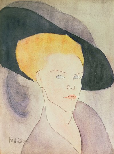 Head of a Woman wearing a hat, 1907 by Amedeo Modigliani