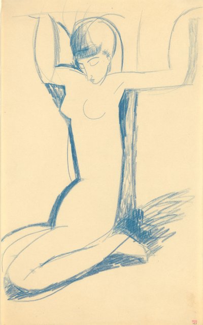 Kneeling Blue Caryatid, c. 1911 by Amedeo Modigliani