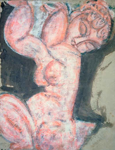 Pink Nude, Caryatid by Amedeo Modigliani
