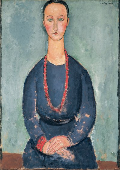 Woman with a Red Necklace by Amedeo Modigliani
