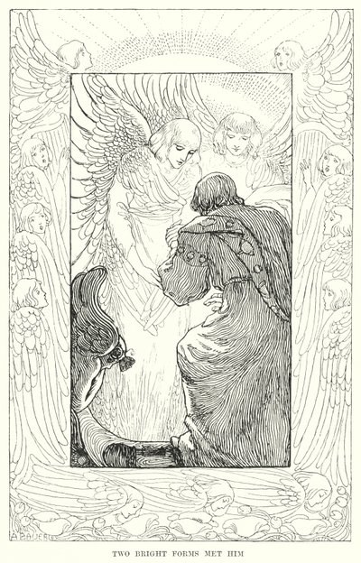 Two bright forms met him by Amelia M. (attr.to) Bowerley or Bauerle