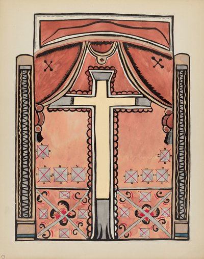 Plate 13: Design with Cross: From Portfolio "Spanish Colonial Designs of New Mexico" by American 20th Century