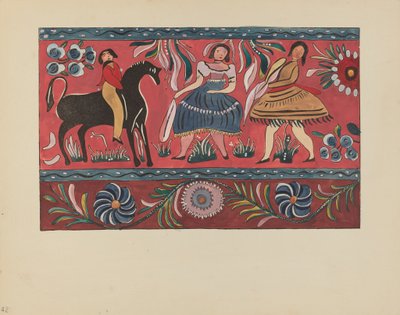 Plate 42: Painted Chest Design: From Portfolio "Spanish Colonial Designs of New Mexico" by American 20th Century