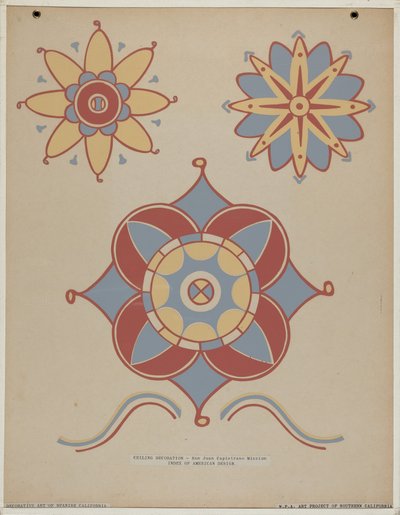 San Juan Capistrano Mission Ceiling Decoration by American 20th Century