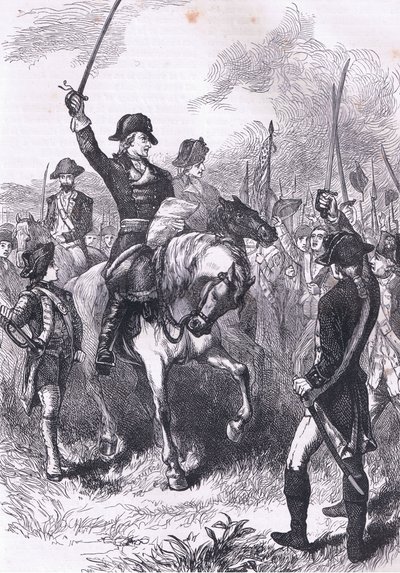 The declaration of Independence read to the army, illustration from Cassells History of the United States by American English school