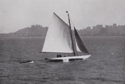 California: San Francisco Bay, with silhouette of Telegraph Hill and Russian Hill in background by American Photographer (after)