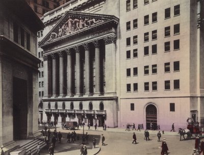 New York: J P Morgan and Co; New York Stock Exchange by American Photographer (after)