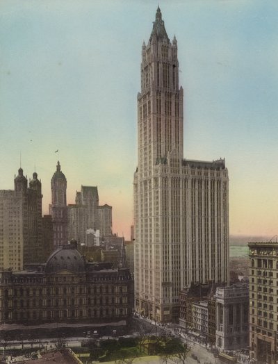 New York: Post Office; Woolworth Building by American Photographer (after)