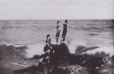Old Orchard Beach, Maine: Surf at Googins Rocks by American Photographer (after)