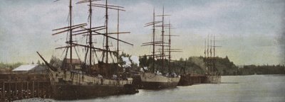 Oregon: Sailing Ships at Anchor in Portland Harbor by American Photographer (after)