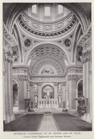 Philadelphia: Interior Cathedral of St Peter and St Paul, Corner North Eighteenth and Summer Streets by American Photographer (after)
