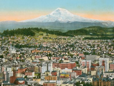 Portland, Oregon, Mount Hood in Distance by American Photographer (after)