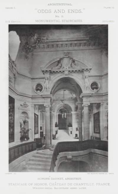 Staircase of Honor, Chateau De Chantilly, France by American Photographer (after)
