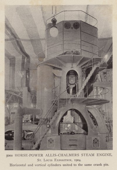 5000 Horse-Power Allis-Chalmers Steam Engine, St Louis Exposition by American Photographer