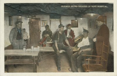 American Coal Mining: Injured Being Treated in Mine Hospital by American Photographer