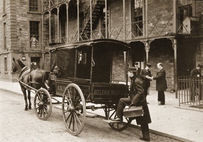 An ambulance at Bellevue Hospital, New York City, 1896 by American Photographer
