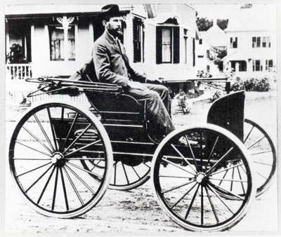 First American automobile, designed and built by Charles and Frank Duryea by American Photographer