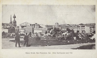Geary Street, San Francisco, After the Earthquake and Fire by American Photographer