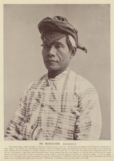Mr Mandooer, Javanese by American Photographer