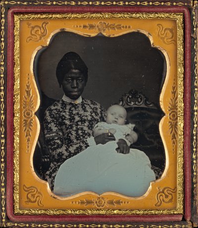 Portrait of a Woman and Baby, 1853 by American Photographer
