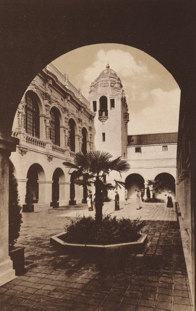 San Diego: Patio of Southern California Counties Building, Panama-California Exposition by American Photographer
