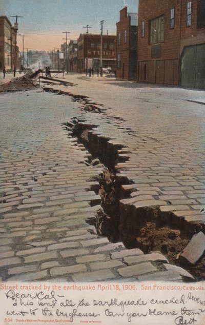 Street cracked by the earthquake by American Photographer