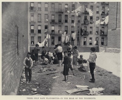 Their Only Safe Playground, in the Rear of the Tenements by American Photographer