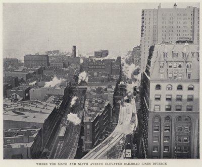 Where the Sixth and Ninth Avenue Elevated Railroad Lines Diverge by American Photographer