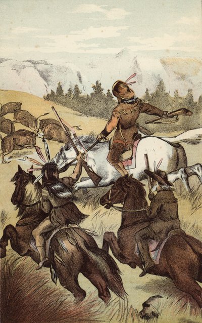 A Grand Buffalo Hunt by American School