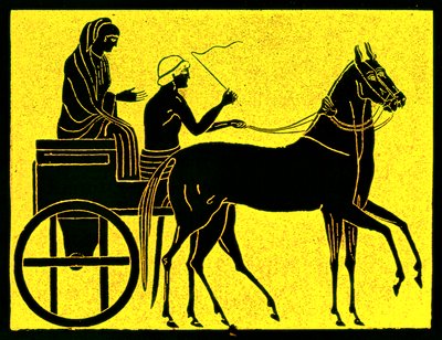 A Greek Chariot, Illustration from History of Greece by Victor Duruy, Published 1890 by American School