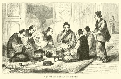A Japanese family at dinner by American School