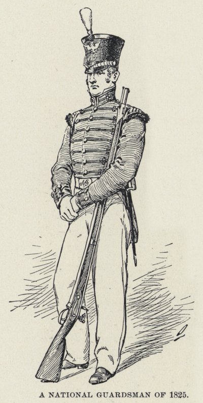 A National Guardsman of 1825 by American School
