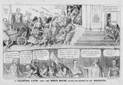 A Triumphal Entry into the White House After the Manner of the Ancients by American School