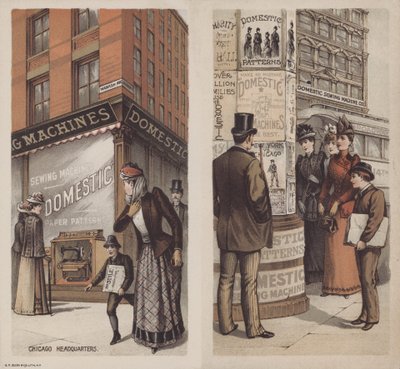 Advertisement for the Domestic Sewing Machine Company, Chicago, Illinois, USA by American School
