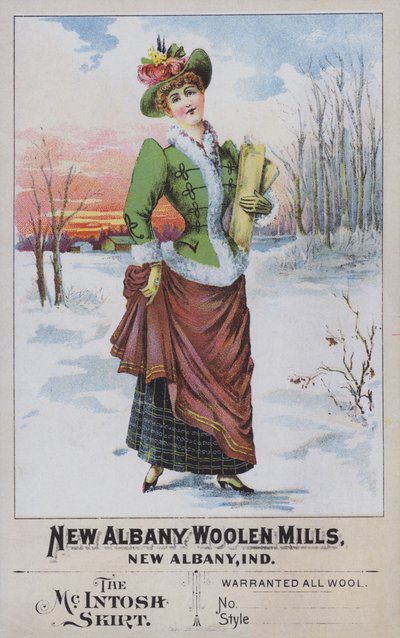 Advertisement for the McIntosh Skirt, from New Albany Woolen Mills, Indiana, USA by American School